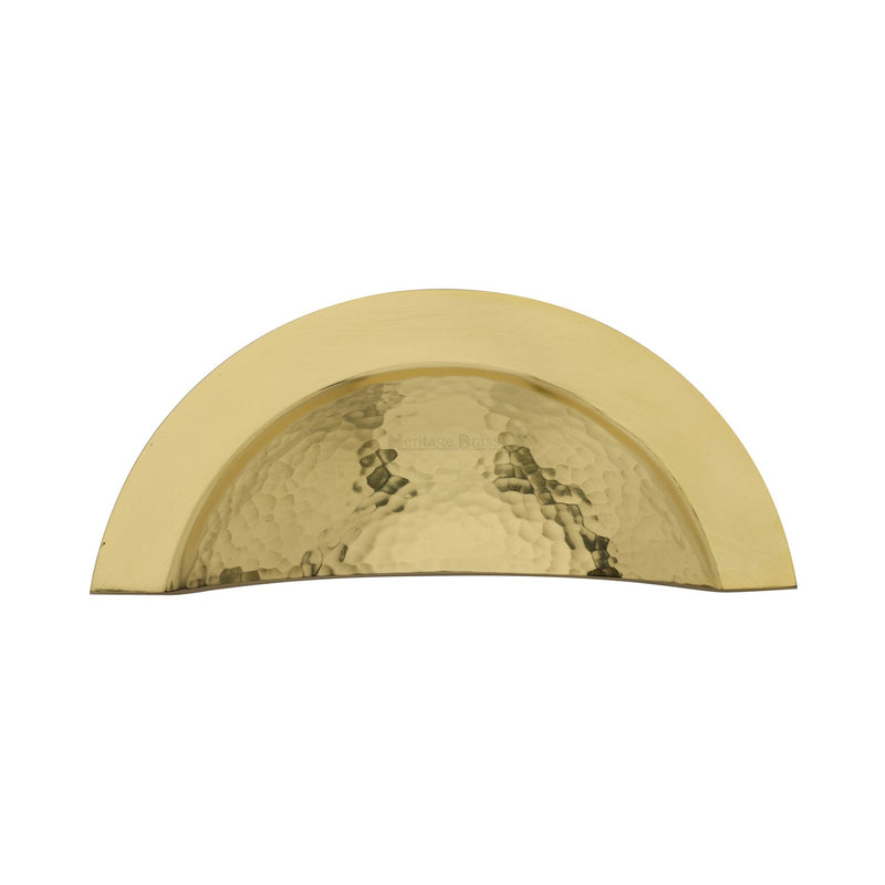 Heritage Brass Crescent Drawer Cup Pull Hammered Design
