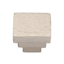 Heritage Brass Square Stepped Cabinet Knob Hammered Design