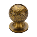 Heritage Brass Ball Cabinet Knob Hammered Design