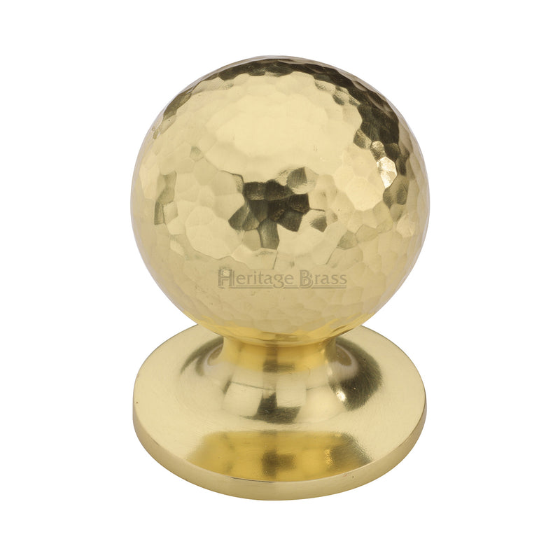 Heritage Brass Ball Cabinet Knob Hammered Design
