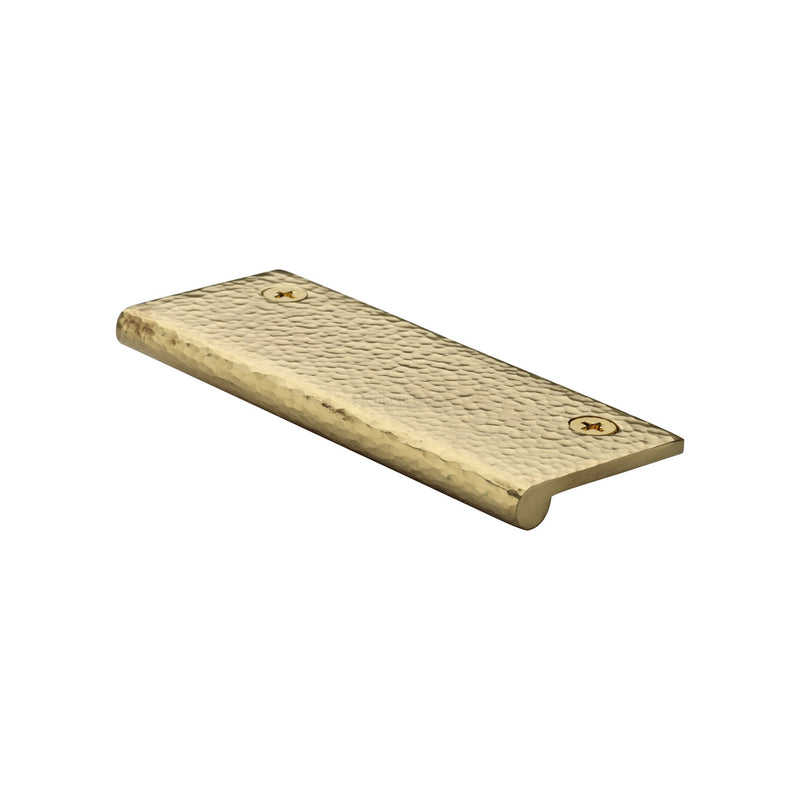 Heritage Brass Edge Pull Cabinet Handle Hammered Design - 38mm Width