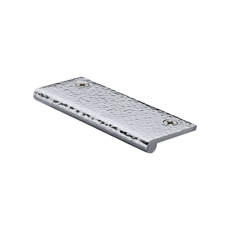 Heritage Brass Edge Pull Cabinet Handle Hammered Design - 38mm Width