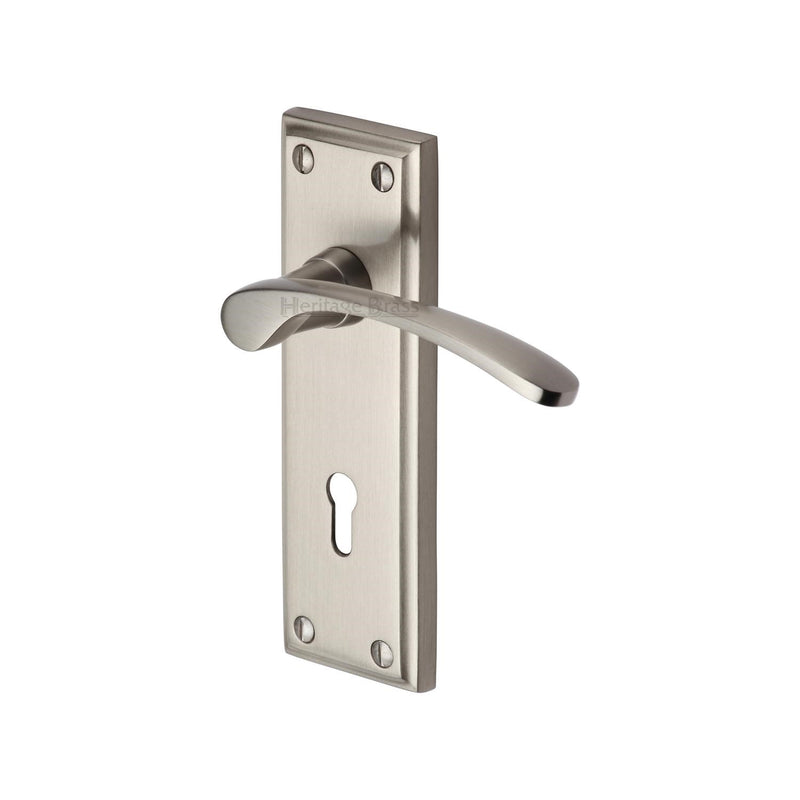Heritage Brass Hilton Door Handle on Plate