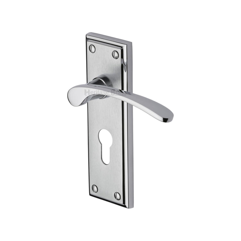 Heritage Brass Hilton Door Handle on Plate