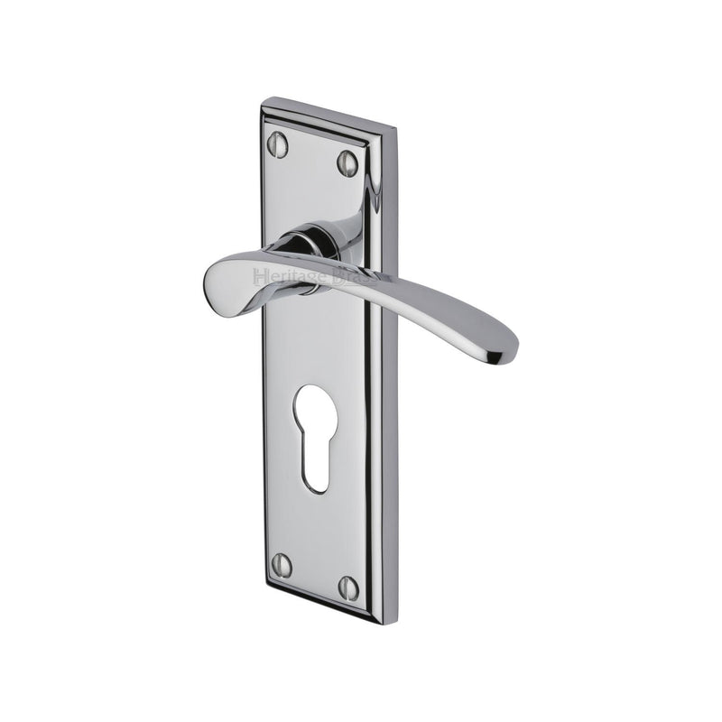 Heritage Brass Hilton Door Handle on Plate