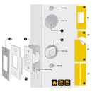 CODELOCKS Fire Kit Intumescent Pack To Suit All Codelocks Tubular Latch Digital Locks