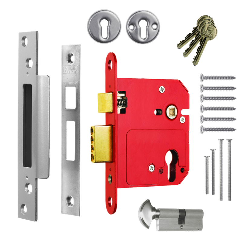 ERA 334 Fortress Fortress BS BS Euro Keyless Egress Key & Turn Sashlock With Cylinder
