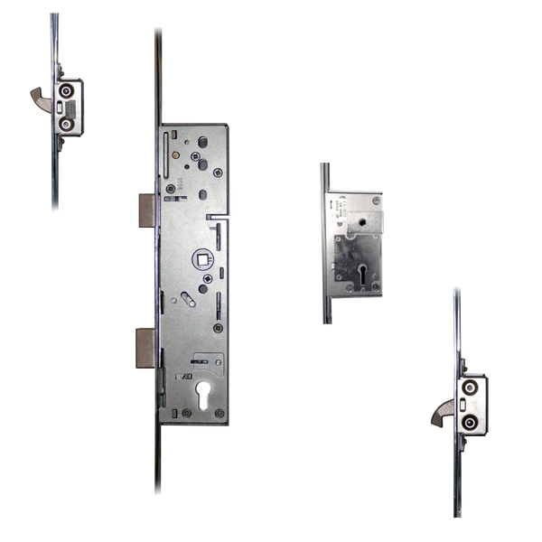 ERA Lever Operated Latch & Deadbolt Split Spindle - 20mm Faceplate - 2 Large Hooks & Deadlock