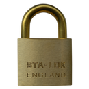 B&G STA-LOCK C Series Brass Open Shackle Padlock - Brass Shackle