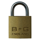 B&G Warded Brass Open Shackle Padlock - Steel Shackle