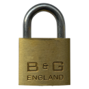 B&G Warded Brass Open Shackle Padlock - Steel Shackle