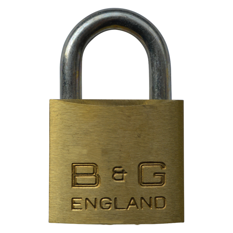 B&G Warded Brass Open Shackle Padlock - Steel Shackle