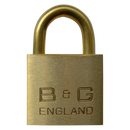 B&G Warded Brass Open Shackle Padlock - Brass Shackle