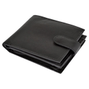 BEE-SECURE Black Leather Bifold RFID Wallet With Coin Purse