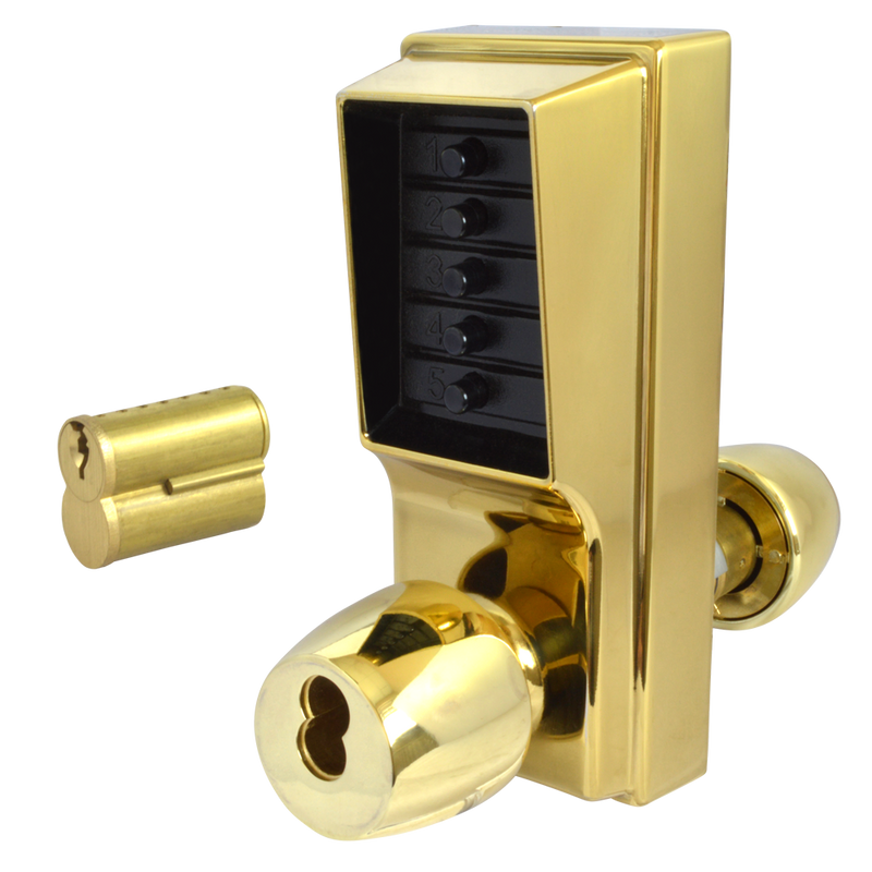 DORMAKABA Series 1000 1041B Knob Operated Digital Lock With Key Override & Passage Set
