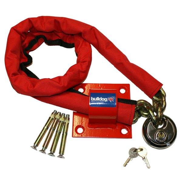 BULLDOG MC30 Chain, Padlock & Wall/Floor Anchor Kit