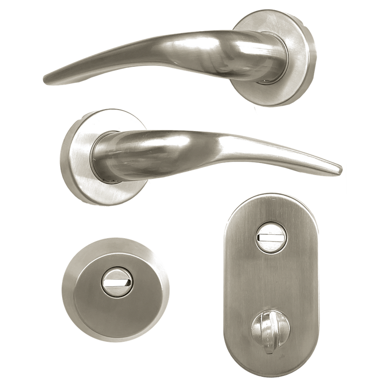 HOOPLY FT09 Lever Handle On Rose & Escutcheon Set with Thumbturn