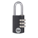 YALE YE3CB Aluminium Open Shackle Combination Padlock