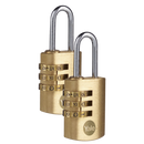 YALE Y150B Brass Open Shackle Combination Padlock