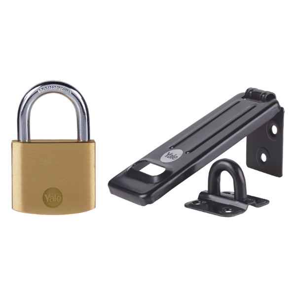 YALE Steel Hasp & Brass Padlock