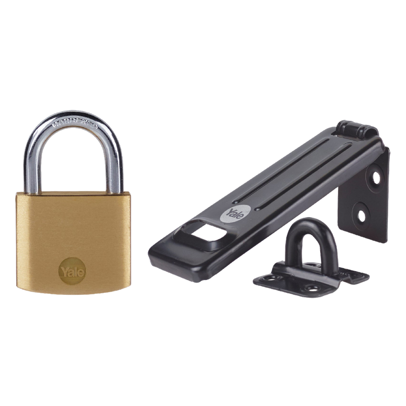 YALE Steel Hasp & Brass Padlock