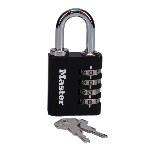 MASTER LOCK 7641EURDBLK 40mm Indoor 4 Wheel Combination Lock c/w Override Key