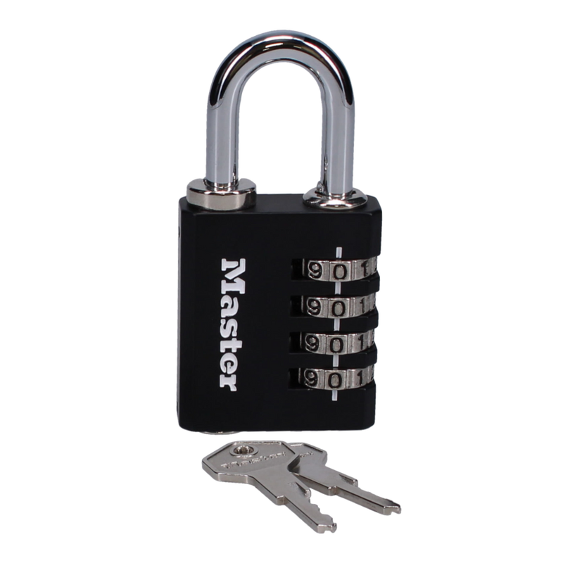 MASTER LOCK 7641EURDBLK 40mm Indoor 4 Wheel Combination Lock c/w Override Key