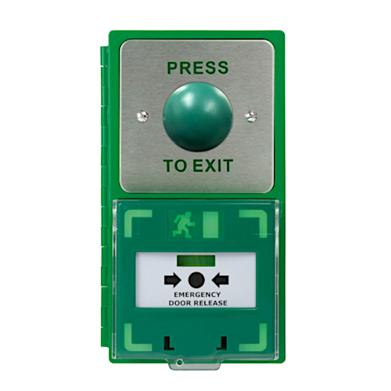 ICS Dual Unit MCP110 Call Point With Green Dome Exit Button