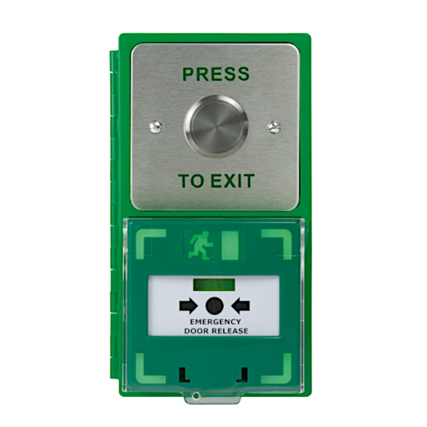 ICS Dual Unit MCP110 Call Point With Large 35mm Exit Button