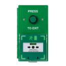 ICS Dual Unit MCP110 Call Point With Green Stainless Steel Exit Button