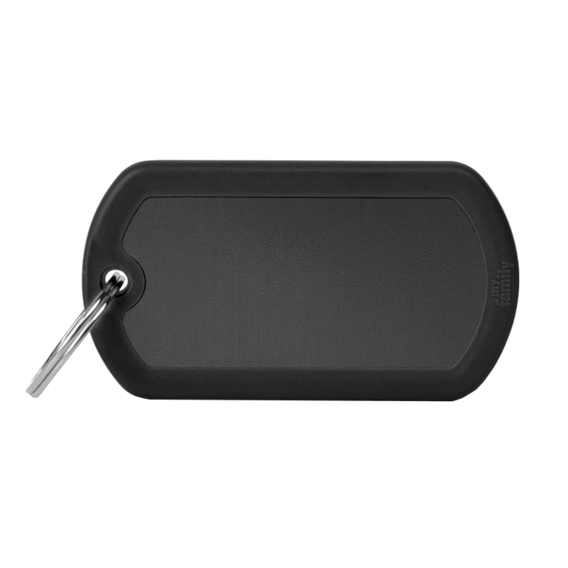 SILCA My Family Military Luggage ID Tag With Split Ring & Rubber Edging