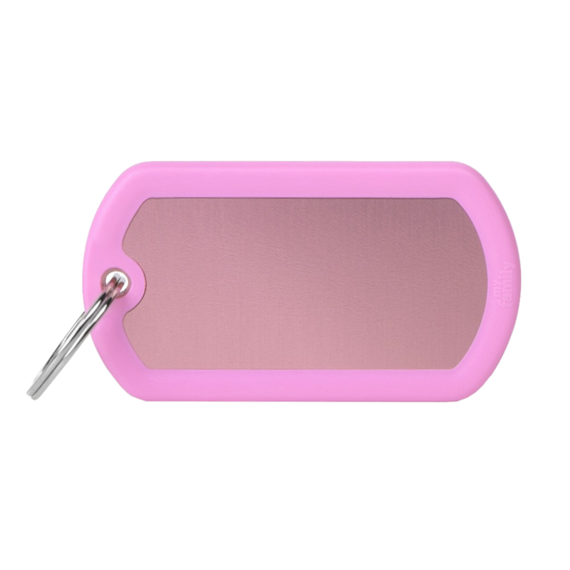 SILCA My Family Military Luggage ID Tag With Split Ring & Rubber Edging