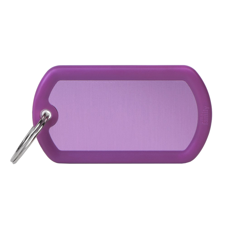 SILCA My Family Military Luggage ID Tag With Split Ring & Rubber Edging