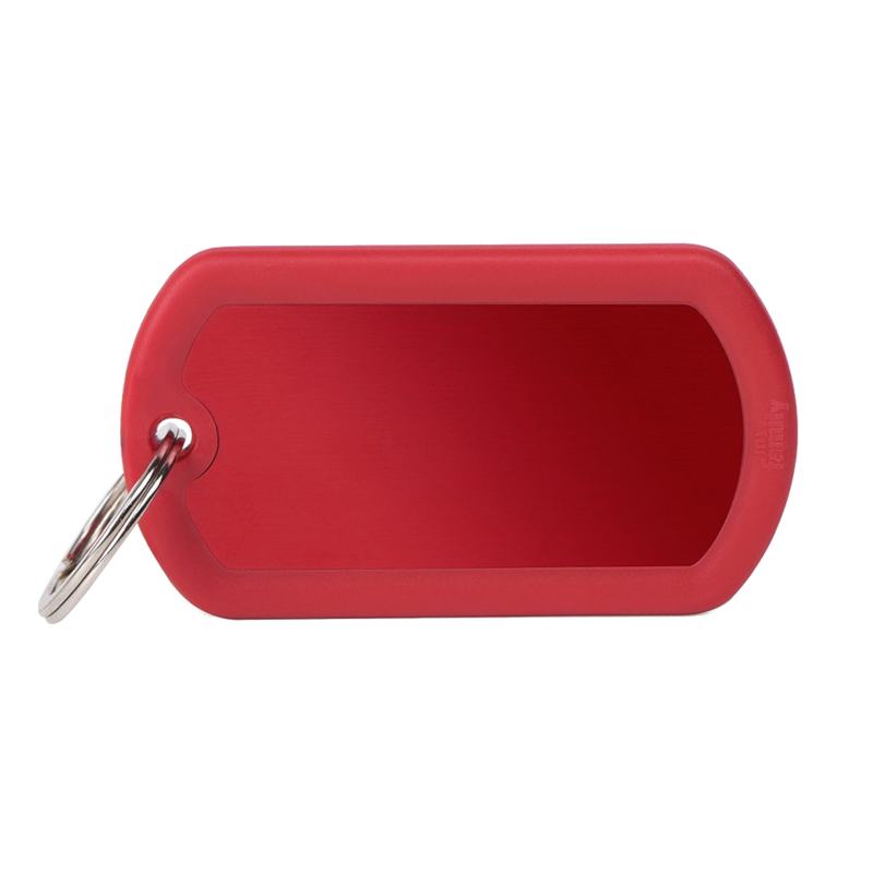 SILCA My Family Military Luggage ID Tag With Split Ring & Rubber Edging