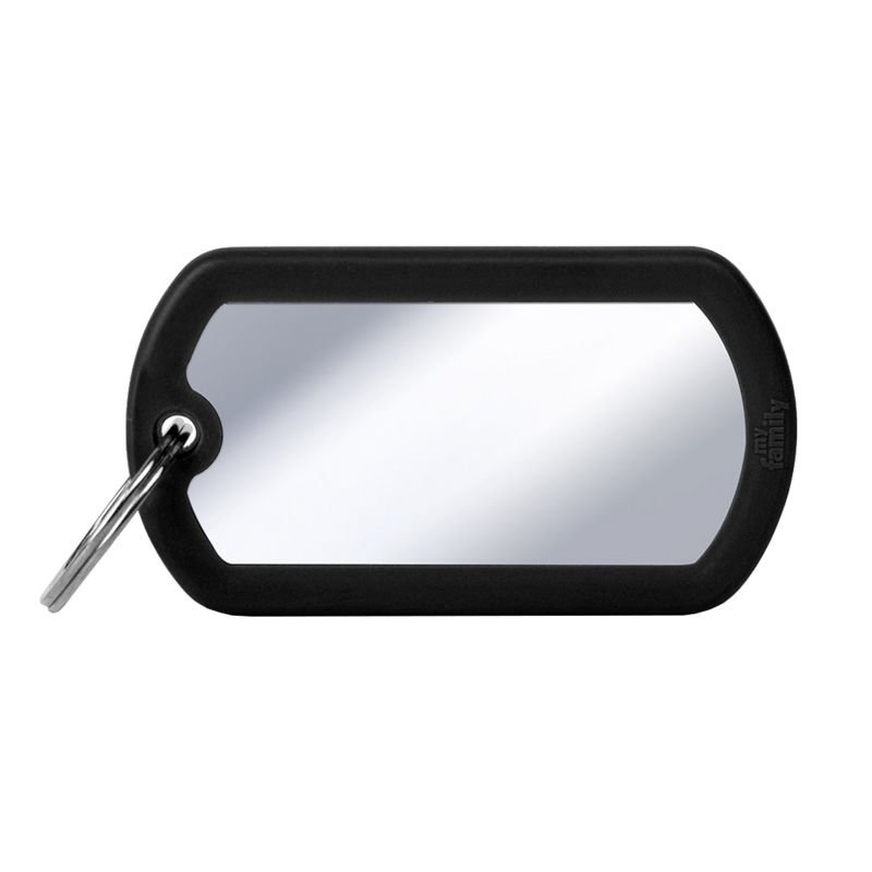 SILCA My Family Military Luggage ID Tag With Split Ring & Rubber Edging