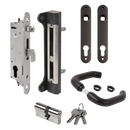 LOCINOX Gatelock Fortylock Insert Set with Keep For 40mm Box Section Black