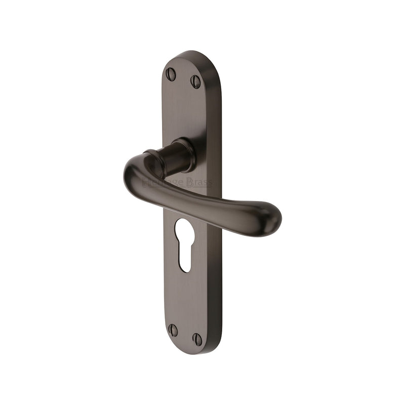Heritage Brass Luna Door Handle on Plate