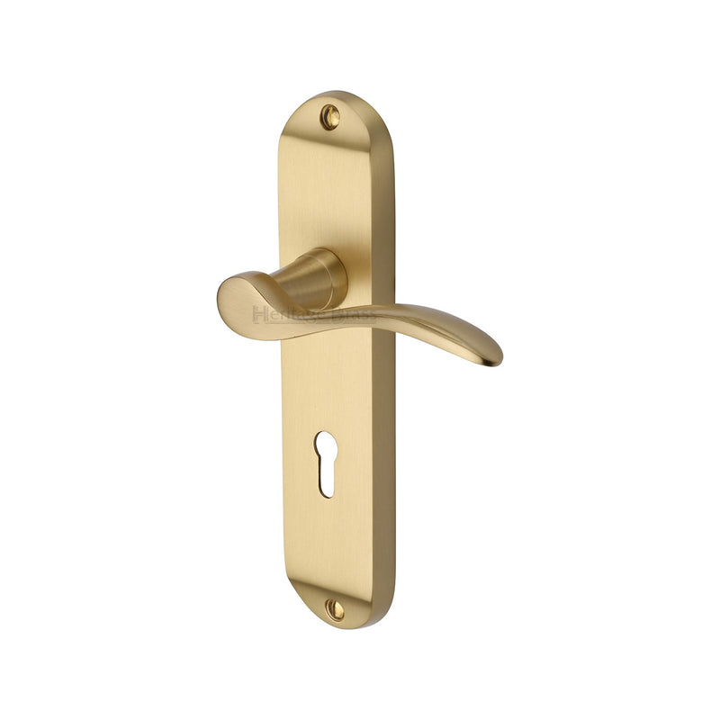Heritage Brass Maya Door Handle on Plate