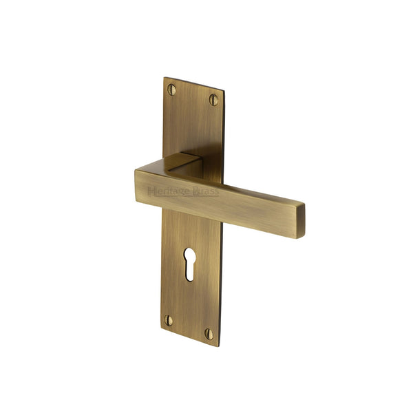 Heritage Brass Metro Door Handle on Plate