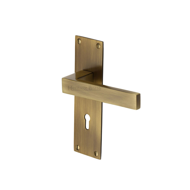 Heritage Brass Metro Door Handle on Plate