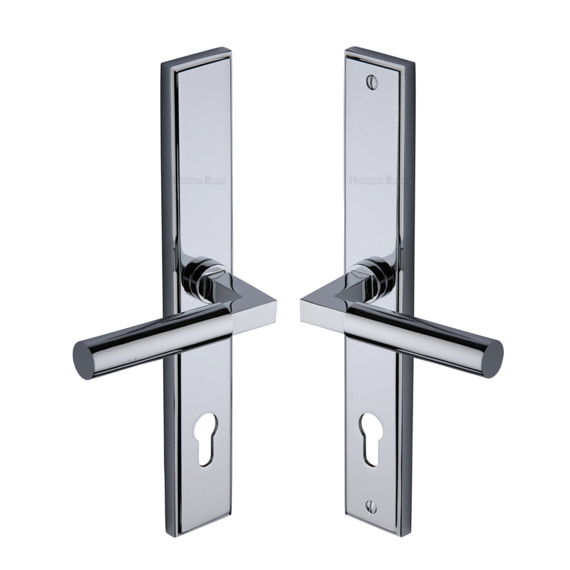 Heritage Brass Bauhaus LH Door Handle on Plate