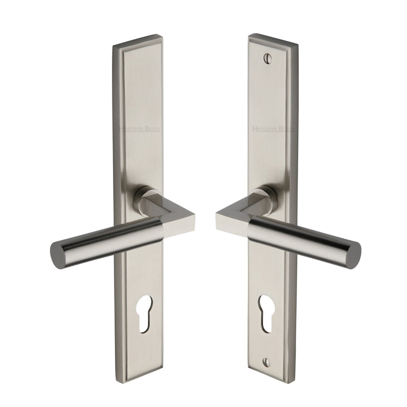 Heritage Brass Bauhaus LH Door Handle on Plate