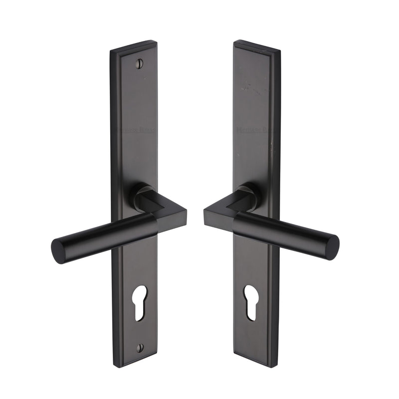 Heritage Brass Bauhaus RH Door Handle on Plate