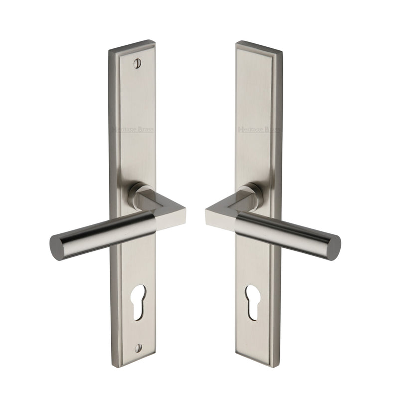 Heritage Brass Bauhaus RH Door Handle on Plate