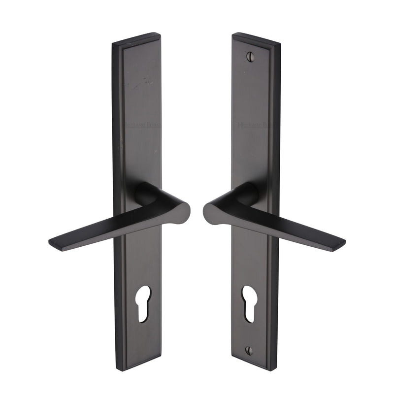 Heritage Brass Gio LH Door Handle on Plate
