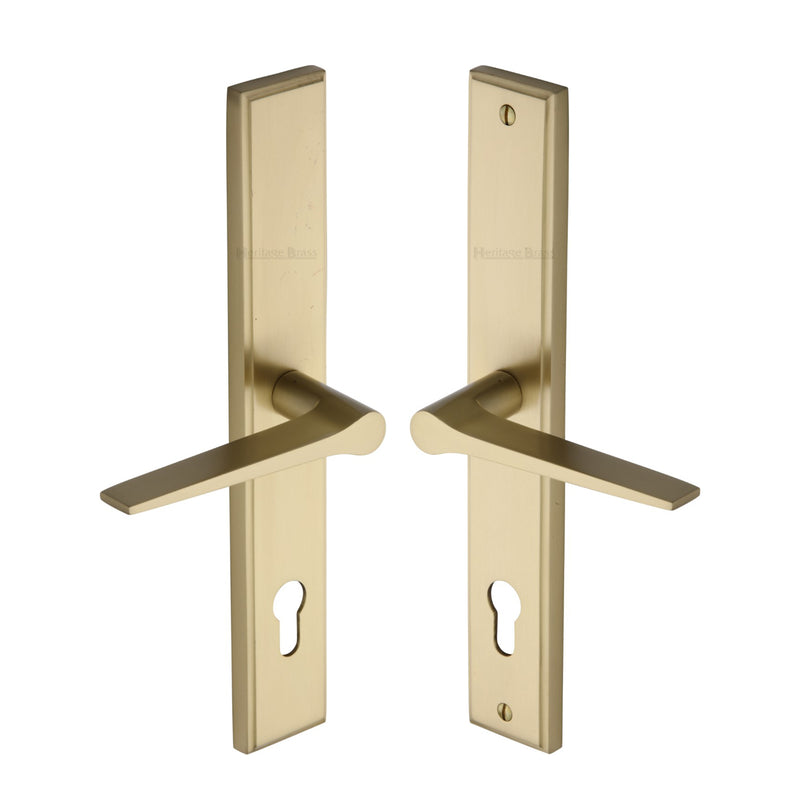 Heritage Brass Gio LH Door Handle on Plate