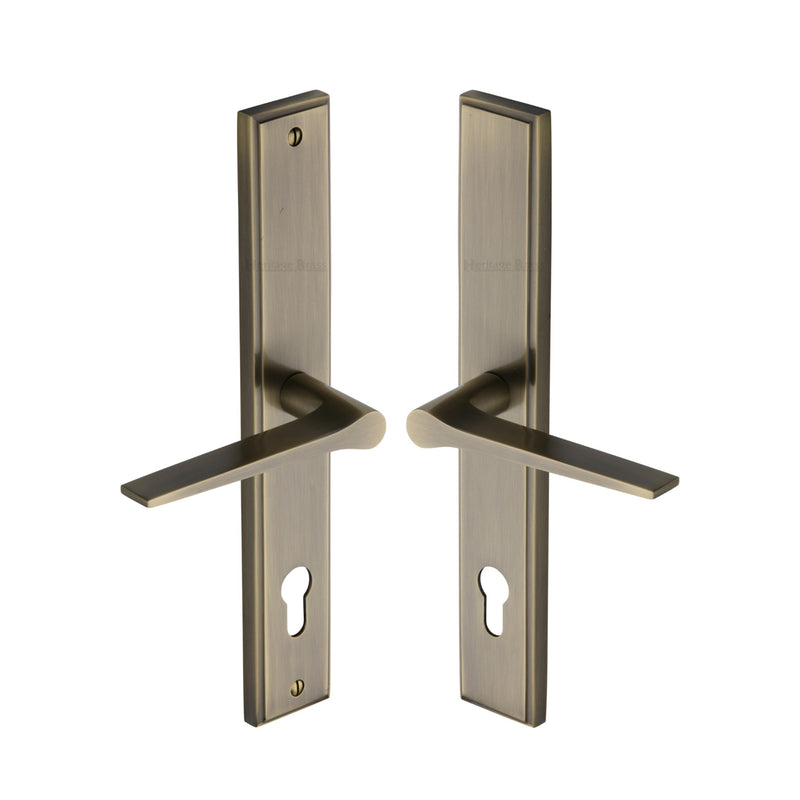 Heritage Brass Gio RH Door Handle on Plate