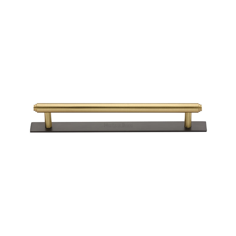 Heritage Brass Step Cabinet Pull Handle with Plate