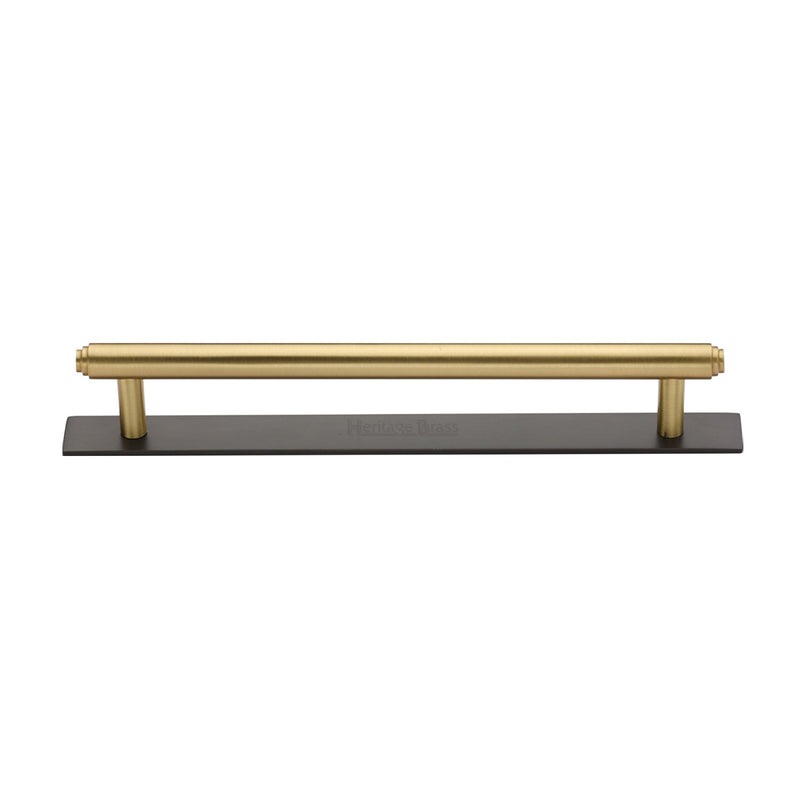 Heritage Brass Step Cabinet Pull Handle with Plate