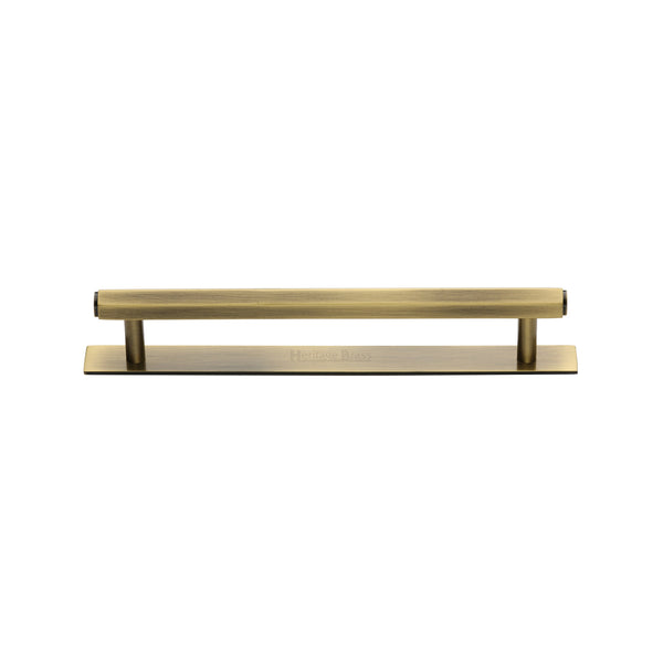 Heritage Brass Hexagonal Cabinet Pull Handle with Plate